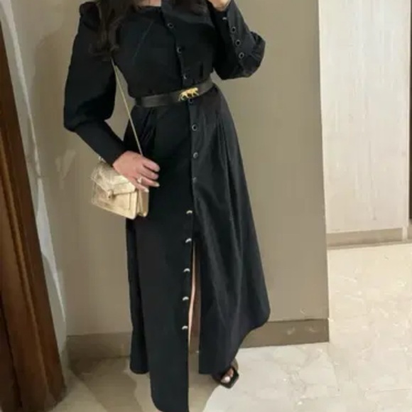 Reformation Elegant Black Button-Down Dress - Picture 3 of 6